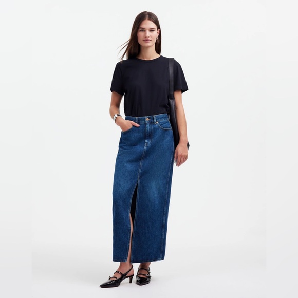 Madewell Dresses & Skirts - NWT Madewell Denim Front-Slit Midi Skirt in Kincord Wash - 25 - Blue